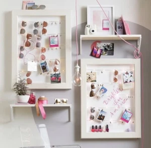 Pottery Barn Teen Fairy Lit Cable Frame With Dry-Erase Board, White Wash - Picture 1 of 6