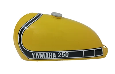 Yamaha MX250 MX 250 MX360 SC500 1974 pintura amarilla aluminio tanque gasolina + tapa + grifo Foto 1 de 4