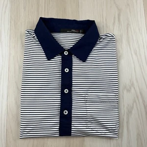 RLX Ralph Lauren Poloshirt Herren Large weiß gestreift Golf Performance Stretch - Bild 1 von 11