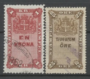 No: 105281 - SUECIA - FISCALES - LOTE DE 2 SELLOS ANTIGUOS - ¡USADOS!¡! - Imagen 1 de 1