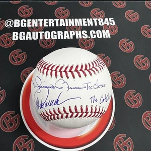 Mariano Rivera Jorge Posada Signed NY Yankees OMLB Baseball Autographed Steiner - Picture 1 of 4