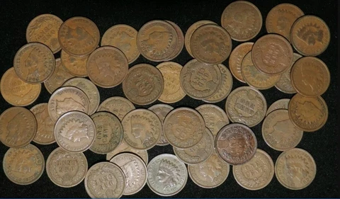 LOT OF 10 Different Mixed Indian Head Cent Pennies in Avg Circ. 1800's/ 1900's Cover