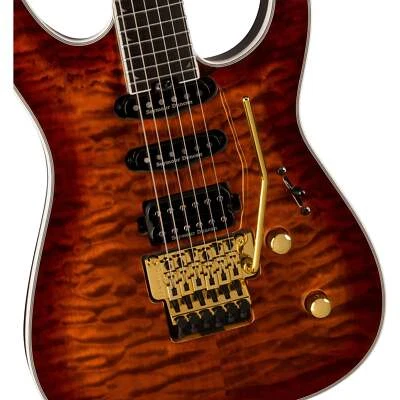 Jackson Pro Plus Series Soloist SLA3Q Guitar w/ Ebony Fingerboard - Amber Tiger - Image 1 of 4