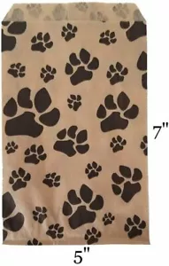 100 flache PawPrint Merchandise Papiertüten für Geschenke, POP Verkauf 4 Größen verfügbar - Bild 1 von 8