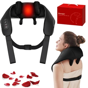 Neck Massager with Heat, Cordless Shoulder Massager, 4D Deep Kneading Shiatsu Sh - Picture 1 of 12