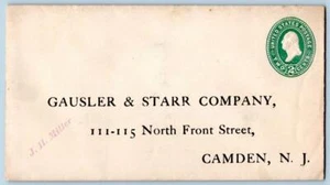 GAUSLER & STARR COMPANY CAMDEN NEW JERSEY*NJ*ADVERTISING COVER ENVELOPE*2 CENTS - Picture 1 of 2