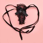 2Pcs Lace See Through Lingerie Set Tops G String Thong Women Sexy Black S 3Xl