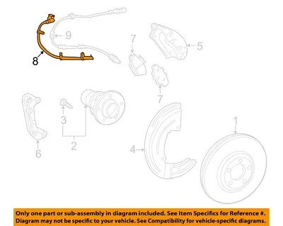 Componentes de freno de suspensión delantera FORD OEM 08-09 Sable - manguera de freno 8A5Z2078A Foto 1 de 2