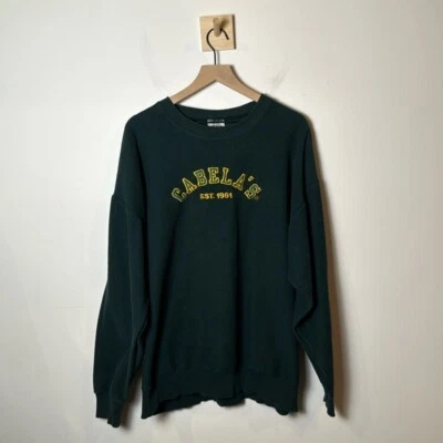 Cabela’s Vintage Embroidered Graphic Green Cotton Crewneck Sweatshirt Men USA XL - Image 1 of 4
