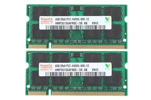 Hynix 8GB KIT 2X 4GB 2RX8 PC2-6400S-666-12 RAM DDR2-800MHz SODIMM Laptop Memory、 - Picture 1 of 8