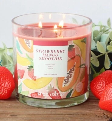 SONOMA 3芯香氛罐蜡烛-草莓芒果柔软-全新 — 第 1/2 张图片