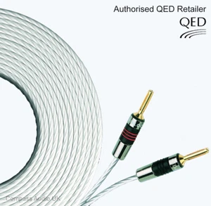 QED Silver MICRO Speaker Cable AIRLOC Metal Forte Banana Plugs Custom Terminated - Picture 1 of 7