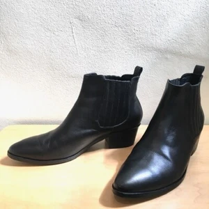 Modern Vice Handler black leather chelsea style slip-on ankle boots - Picture 1 of 16