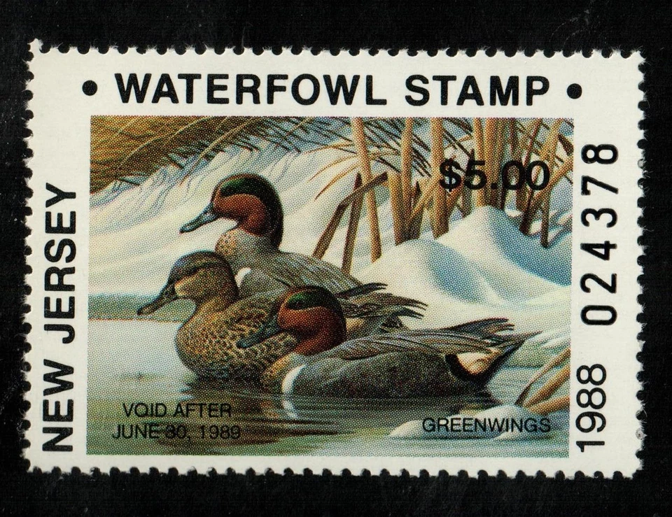 1988 $5.00 New Jersey State Duck  MNH Free Shipping in the USA!! - Image 1 of 1