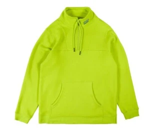 NWT NEFF Laced Fleece Zip Placket Sweet Shirt Pullover Men Large Lime Green 9-8 - Picture 1 of 6