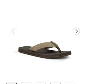 Sanuk Mens Yogi 4 Brown Woven Flip Flops SMS10966 BWV - Picture 1 of 3