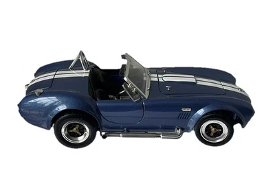 Shelby Cobra 427 S/C 1:18 Diecast Model Blue White Stripes Display - Image 1 of 4