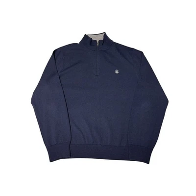 Suéter Brooks Brothers 346 Cuarto Cremallera Azul Marino Lana Merino Para Hombre Mediano Foto 1 de 4