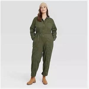 Jumpsuit Overall Langarm Damen 6 Grün Baumwolle Universalfaden Neu mit Etikett - Bild 1 von 8