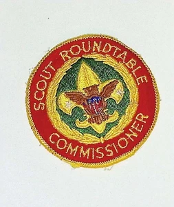 BSA Scout Roundtable Commissioner Position Patch Embroidered Red Gold - Picture 1 of 3