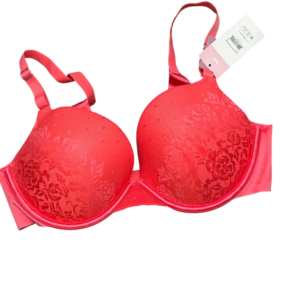 Sujetador push up de encaje Secret Treasures rosa 36D cobertura completa correas ajustables nuevo con etiquetas Foto 1 de 3