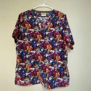 Tafford Uniforms Witches And Pumpkins Halloween Top - Size M - Picture 1 of 4
