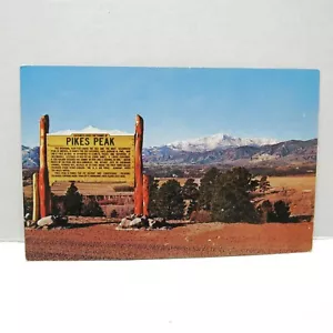 Postcard Vintage Pikes Peak From Highway 85 & 87 Colorado Springs CO Nature - Picture 1 of 2