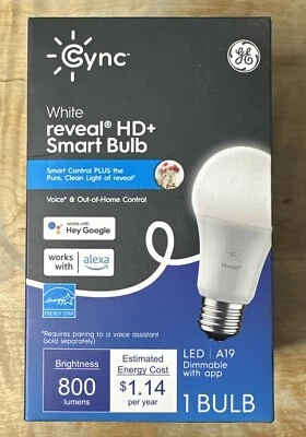 GE Cync Smart Light Bulb LED A19 800 Lumens Google Alexa Dimmable White NEW! - Image 1 of 4