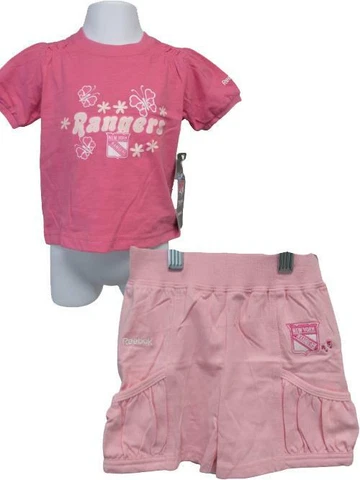 New Minor-Cut New York Rangers Girls Infant Size 24 Month 24M Shorts & Shirt Set Cover