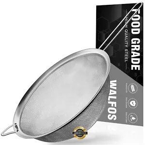 9 Inch Large Fine Mesh Strainer Kitchen Metal Food Strainers with Sturdy Hand... - Picture 1 of 8