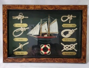 Nautical Sailor Rope Knots 'Ship' Framed Mini Shadow Box - Picture 1 of 8