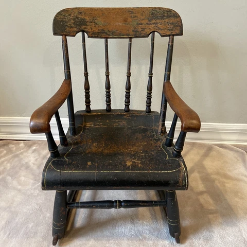 Rare Find Child’s Antique Wooden Rocking Chair - 1900's Cover