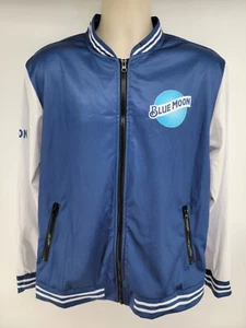 Blue Moon Beer Varsity Bomber Jacket Size M Lightweight Ubix - Picture 1 of 10