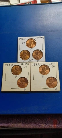 1982 PD Lincoln Memorial Uncirculated Cent 7 Coin Variety  Set Cover