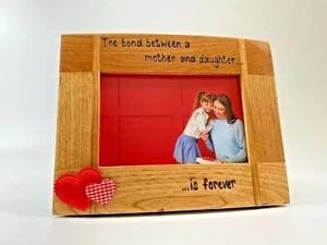 Mom And Daughter Bond |  Mother’s Day | Solid Oak Wood Personalised Photo Frame  - Picture 1 of 7