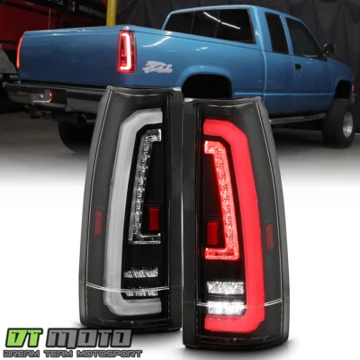 For 1988-1998 Chevy/GMC C10 C/K 1500 2500 3500 Black Full LED Tail Lights Lamps - Image 1 of 4