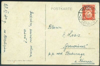 Letonia PMK Vecogre 28.XI 1940 soviético temprano oc. Mitau Villa Medem Jelgava vista Foto 1 de 2