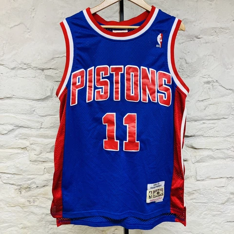 Mens S Mitchell & Ness NBA Swingman Road Jersey Pistons Isaiah Thomas 1988-89 Cover