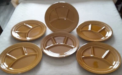 Lot de 6 assiettes à fondue bourguignonne - Céramique de couleur feu - Vintage - Photo 1/2