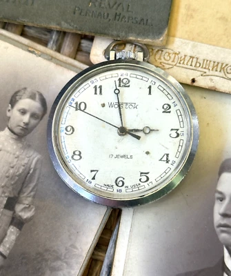 Vostok Wostok 2409A USSR Soviet mechanical open face pocket watch 17 jewels - Image 1 of 4