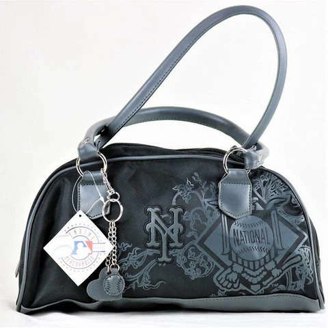New York Mets MLB Caprice Bowler Bag Vinyl Bottom Purse Concept One Cover