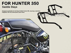 Fit For Royal Enfield Hunter 350 PANNIER MOUNTING RAILS BLACK - Picture 1 of 8
