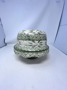 Temptations By Tara Old World Green 11” Versatile Server, Cake Stand W/Cover - Picture 1 of 13