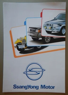 SSANGYONG RANGE orig 1992 Sales Brochure Eng/German  F-J Family Panther Kallista - Image 1 of 4