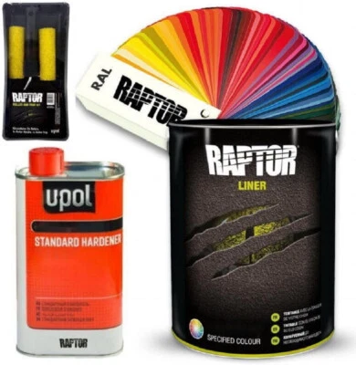1,0 L. Raptor Lack / Härter Gebinden Sets mit Rollen. Alle RAL Farben. - Bild 1 von 4