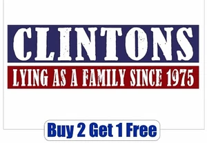 Clintons Lying Since 1975 - Hillary for Prison - Autoaufkleber - GoGoStickers - Bild 1 von 1
