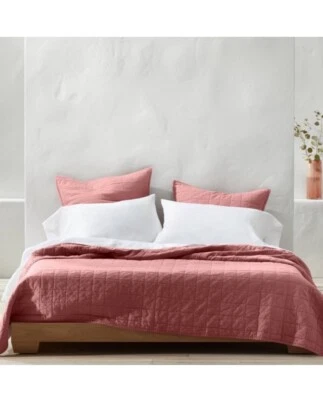 NWT Casaluna Heavyweight Linen Blend Quilt King Rose - Image 1 of 4