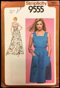 UC Gr. 12 B 34 Sommerkleid zwei Längen Simplicity 0555 Muster Vintage 80er Sommerkleid - Bild 1 von 2