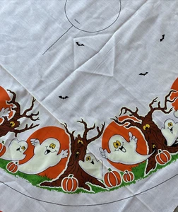 Halloween Ghost GLOW IN DARK Tree Skirt Costume Table Fabric Panel Cut Sew LAST - Picture 1 of 9