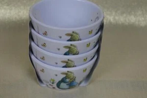 BEATRIX POTTER PETER BUNNY RABBIT EASTER SPRING MELAMINE APPETIZER BOWLS-NEW-S/4 - Picture 1 of 1